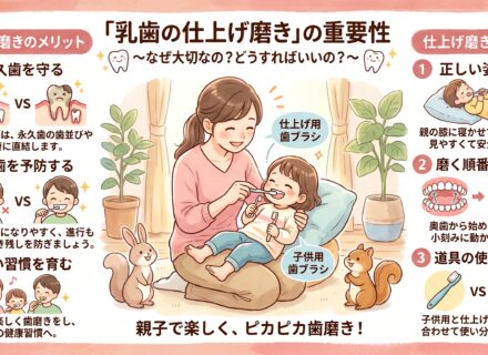 乳歯の仕上げ磨き、正しくできていますか?門真市・大東市の歯科医師が教える子どもの毎日ケア